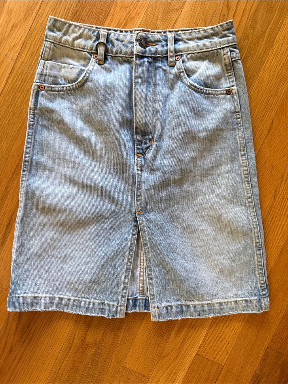 Neuw Light Blue Denim with Tan Stitching